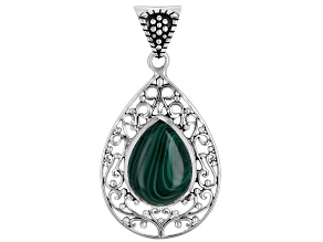 Green Malachite Sterling Silver Pendant