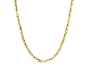 3MM 18k Yellow Gold Over Sterling Silver Byzantine Necklace