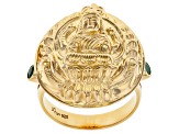 Emerald 18k Yellow Gold Over Sterling Silver Ring 0.14ctw