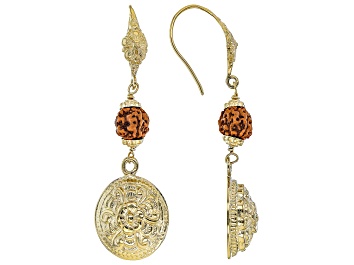Picture of Rudraksha 18k Yellow Gold Over Sterling Silver Earrings