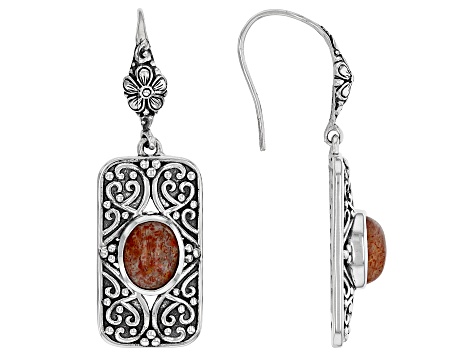 Sunstone Sterling Silver Earrings