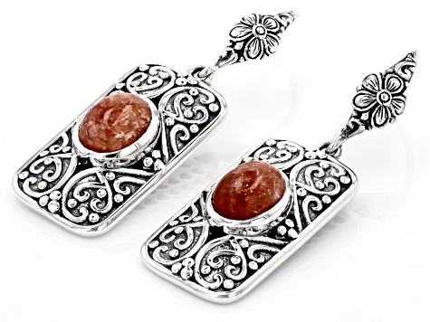 Sunstone Sterling Silver Earrings