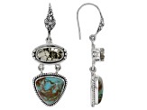 Turquoise in Matrix And Pyrite Sterling Silver Earrings