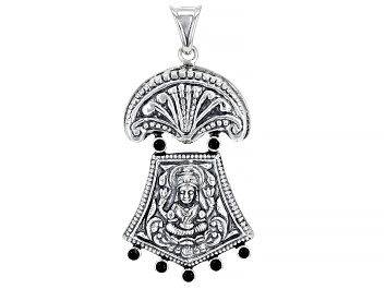 Picture of Black Spinel Sterling Silver Goddess Pendant 0.19ctw