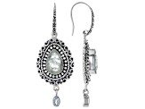 Aquamarine and Blue Topaz Sterling Silver Earrings 0.54ct