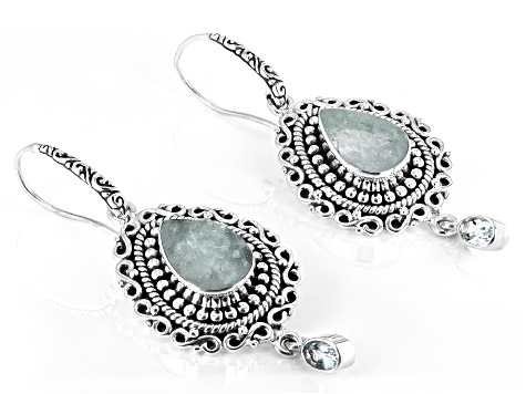 Aquamarine and Blue Topaz Sterling Silver Earrings 0.54ct
