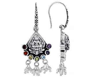 Picture of Multi Stone Sterling Silver Earrings 0.95ctw