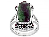 Ruby Zoisite and Ruby Sterling Silver Ring
