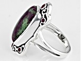 Ruby Zoisite and Ruby Sterling Silver Ring