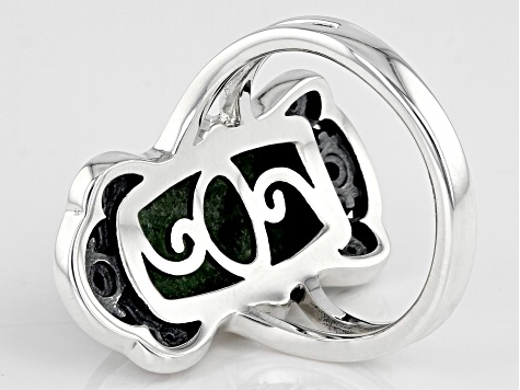 Ruby Zoisite and Ruby Sterling Silver Ring