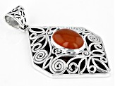 Orange Carnelian Sterling Silver Pendant
