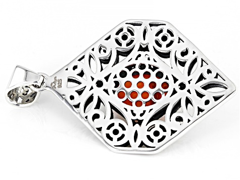 Orange Carnelian Sterling Silver Pendant