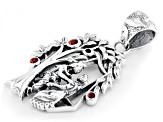 Red Garnet "Tree Of Life" Sterling Silver Pendant 0.30ctw