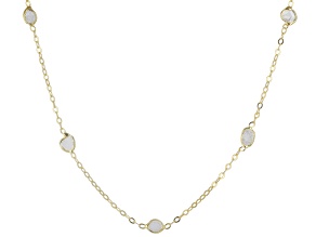 Freeform Polki Diamond 18k Gold Over Sterling Silver Chain Necklace
