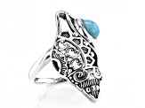 Larimar Sterling Silver Seashell Ring