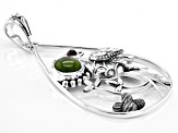 Pink Tourmaline and Green Idocrase Sterling Silver Pendant