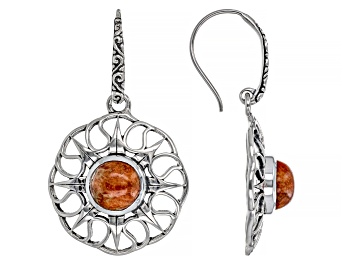 Picture of Sponge Coral Sterling Silver Sun Earrings