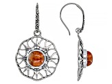 Sponge Coral Sterling Silver Sun Earrings