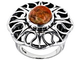 Sponge Coral Sterling Silver Sun Ring