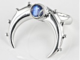 Rainbow Moonstone Sterling Silver Moon Ring