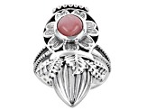 Pink Opal Sterling Silver Floral Ring