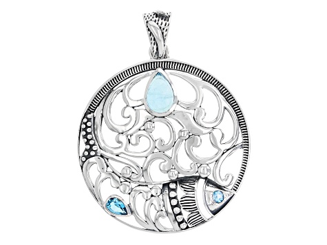 Buy Silver Supple Bracelet with Aqua Blue Stones Online in India
