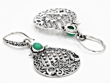 Green Chrysoprase and Green Prasiloite Sterling Silver Earrings .25ctw