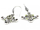 Pyrite, Smokey Quartz and Idocrase Sterling Silver Earrings. 3.28ctw