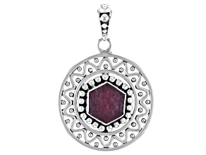 Rough Ruby Sterling Silver Pendant