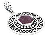 Rough Ruby Sterling Silver Pendant