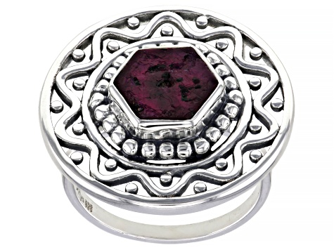 Rough Ruby Sterling Silver Ring