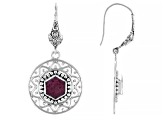 Rough Ruby Sterling Silver Earrings