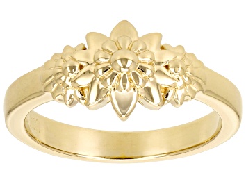 Picture of 18K Yellow Gold Over Sterling Silver Floral Ring