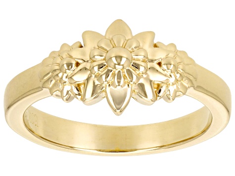 18K Yellow Gold Over Sterling Silver Floral Ring - IDA1339 | JTV.com