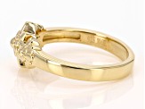 18K Yellow Gold Over Sterling Silver Floral Ring