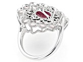 Indian Ruby With Lab Created Opal Rhodium Over Sterling Silver Ring 1.45ct