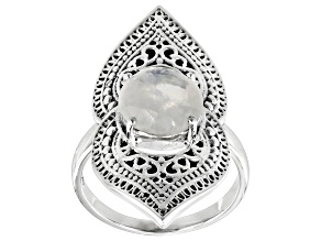 Rainbow Moonstone Sterling Silver Ring 2.04ct