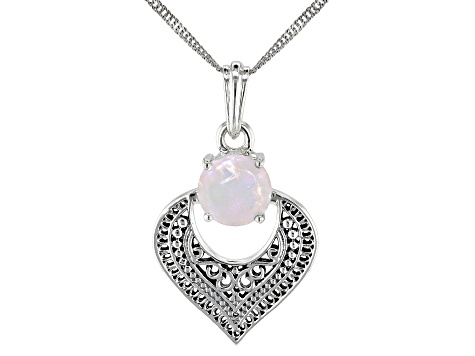 Rainbow Moonstone Sterling Silver Pendant With Chain 2.04ct