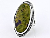 35x18mm Stichtite in Serpentine Sterling Silver Ring