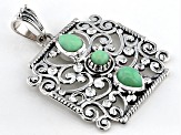 Green Opal Sterling Silver Filigree Pendant