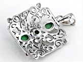 Green Opal Sterling Silver Filigree Pendant