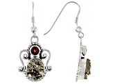 Pyrite & Garnet Sterling Silver Earrings 5.6ctw