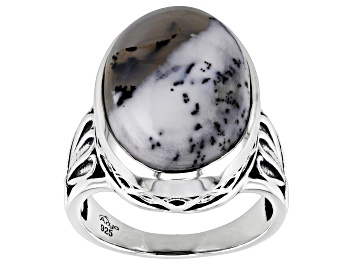 Picture of 13x18mm Dendritic Opal Sterling Silver Ring