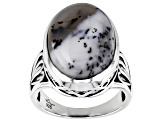 13x18mm Dendritic Opal Sterling Silver Ring