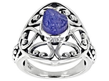 Picture of 7mm Rough Tanzanite Sterling Silver Ring