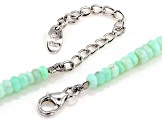 4-6mm Rondelle Green Opal Sterling Silver Bead Necklace