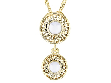 Picture of 4-5mm Cultured Freshwater Pearl 18K Yellow Gold Over Sterling Silver Pendant With Chain