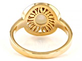6mm Cultured Freshwater Pearl 18K Yellow Gold Over Sterling Silver Ring