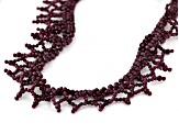 Indian Ruby Sterling Silver Beaded Statement Necklace 130.0ctw