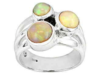 White Opal Sterling Silver Ring